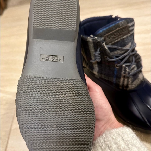 Sperry Saltwater Plaid Wool Winter Waterproof Duck Boots 7.5 - Picture 4 of 9